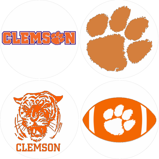 Clem Tigers Coasters - Set of 4