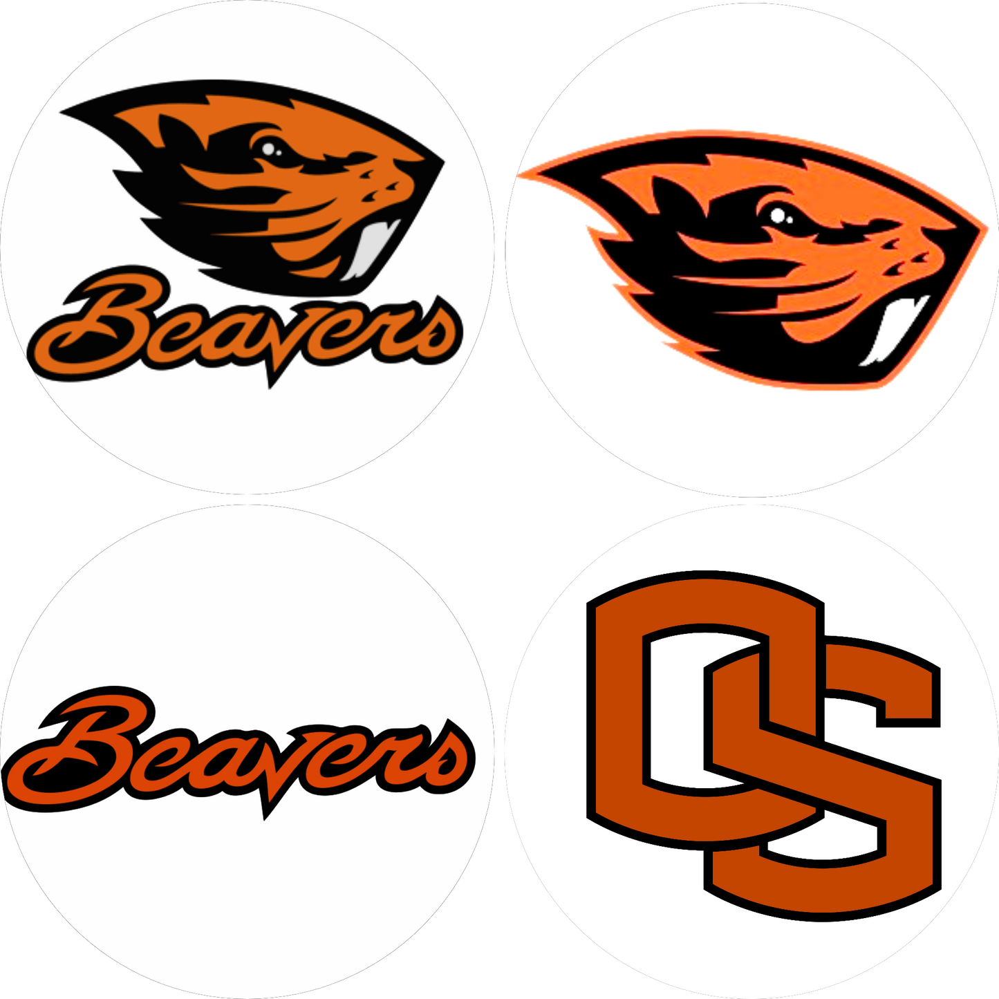 Oregon Beavers Coasters - Set of 4