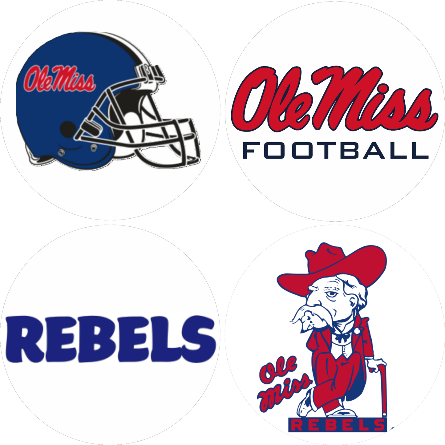 Mississippi Rebels Coasters - Set of 4