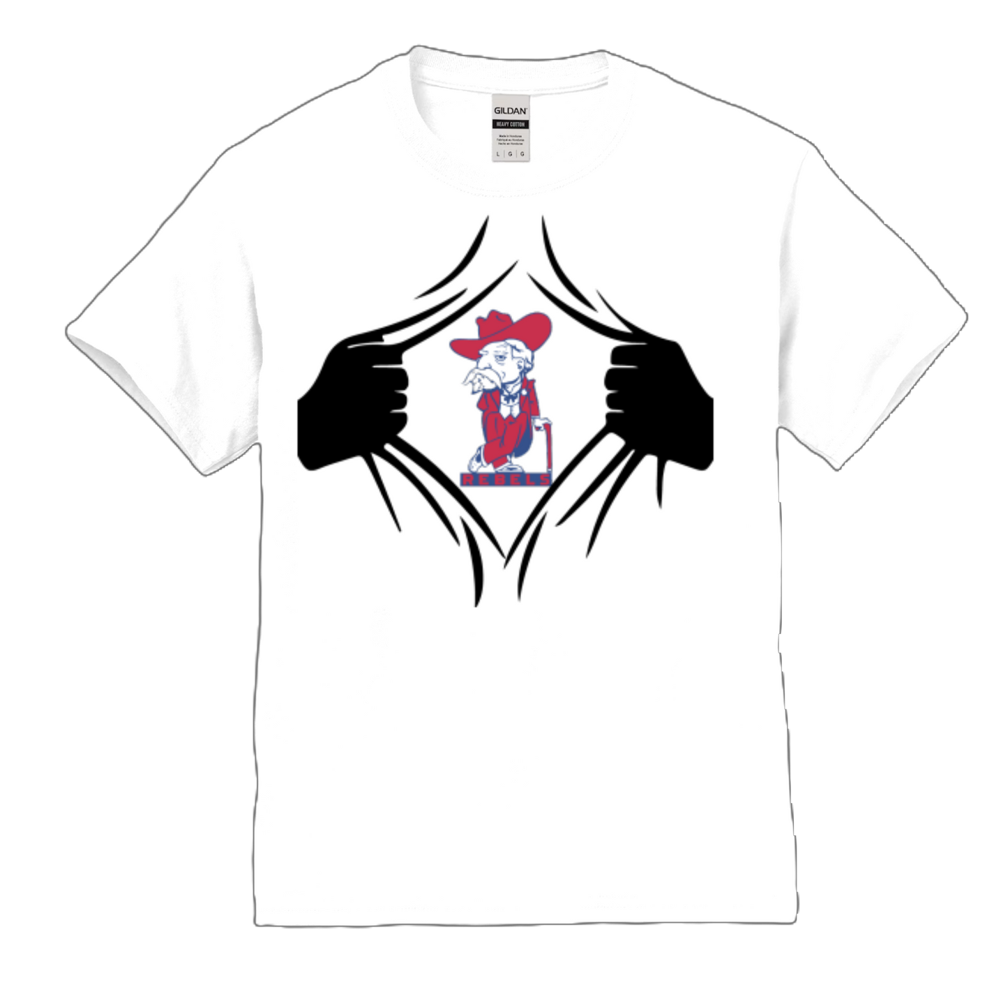 Mississippi Rebels Superhero Mascot Youth Tee